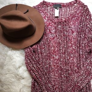 Long knit burgundy sweater